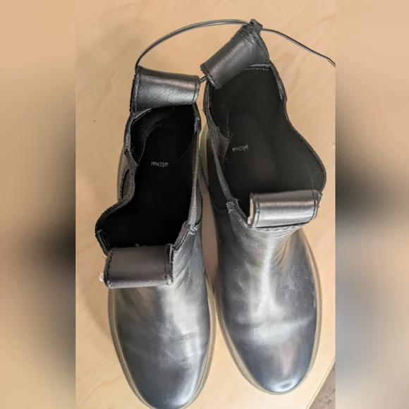 Maje Black and Brown Chelsea Ankle Boots - Picture 10 of 11